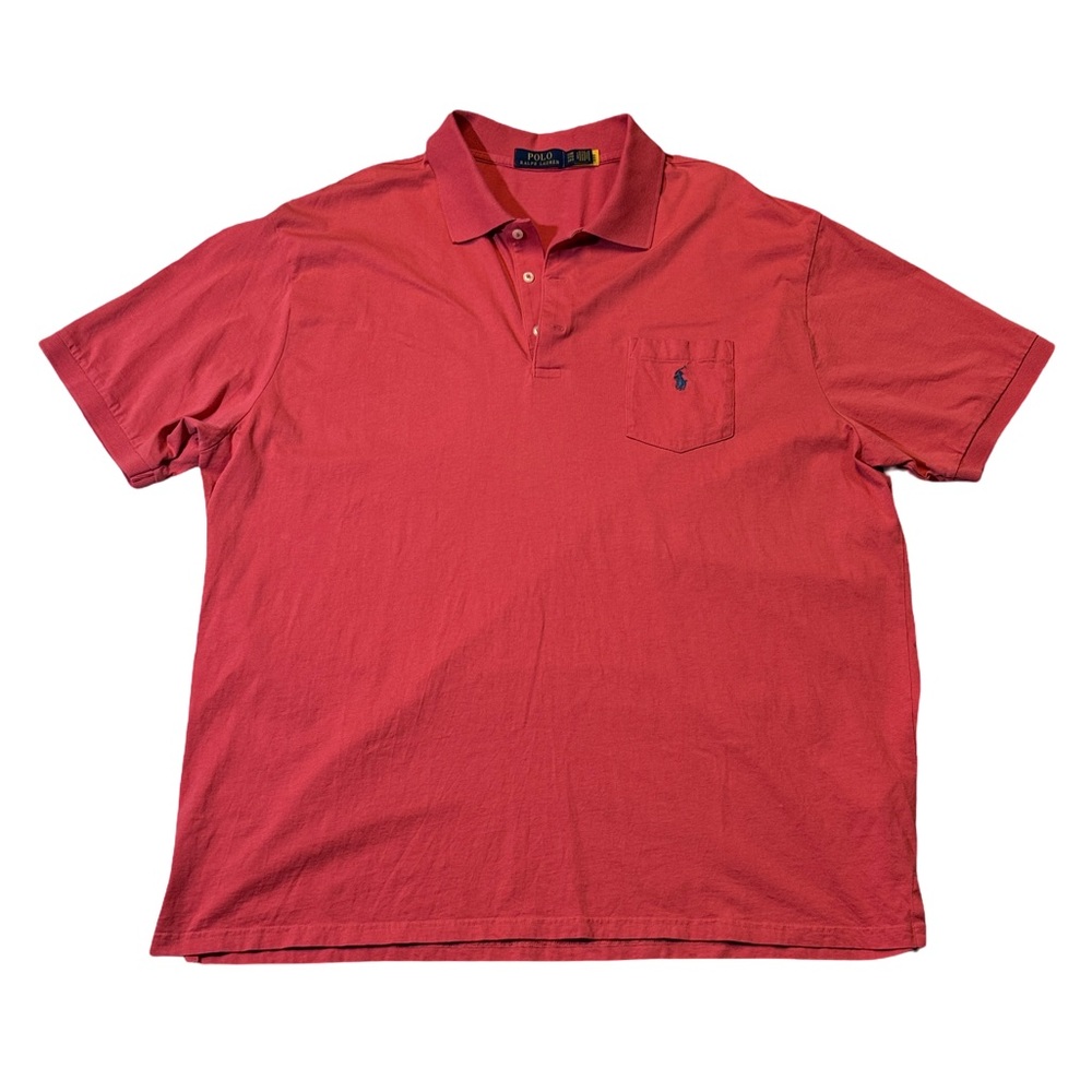 Polo Ralph Lauren mens 3XB Big pink soft cotton short sleeve polo shirt EUC